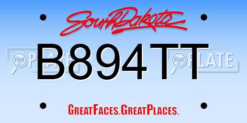 B894TT South Dakota License Plate