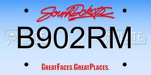 B902RM South Dakota License Plate