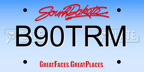 B90TRM South Dakota License Plate