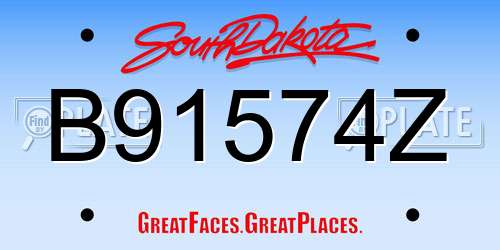 B91574Z South Dakota License Plate