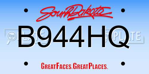 B944HQ South Dakota License Plate