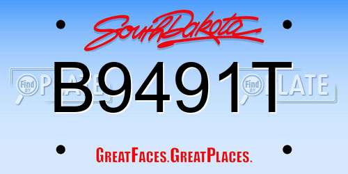B9491T South Dakota License Plate