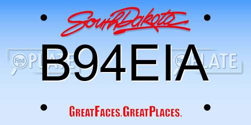 B94EIA South Dakota License Plate