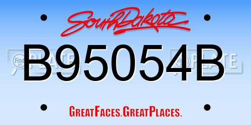 B95054B South Dakota License Plate