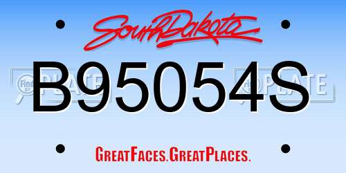 B95054S South Dakota License Plate