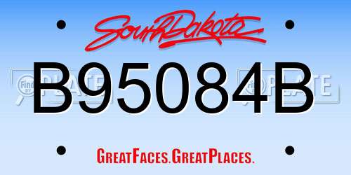 B95084B South Dakota License Plate
