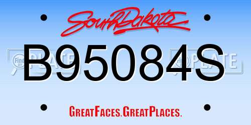 B95084S South Dakota License Plate