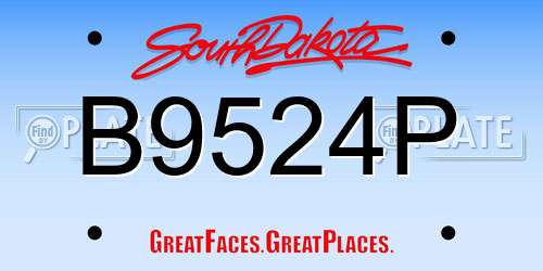 B9524P South Dakota License Plate