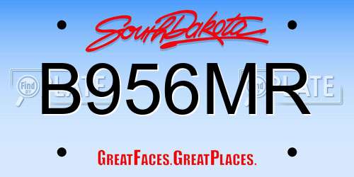 B956MR South Dakota License Plate