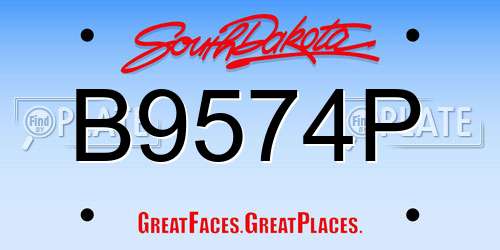 B9574P South Dakota License Plate