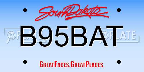 B95BAT South Dakota License Plate