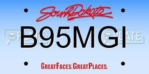 B95MGI South Dakota License Plate