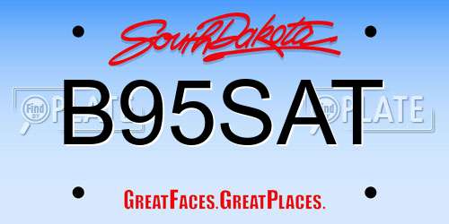 B95SAT South Dakota License Plate
