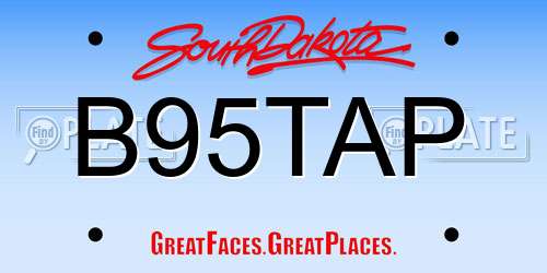 B95TAP South Dakota License Plate