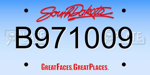 B971009 South Dakota License Plate