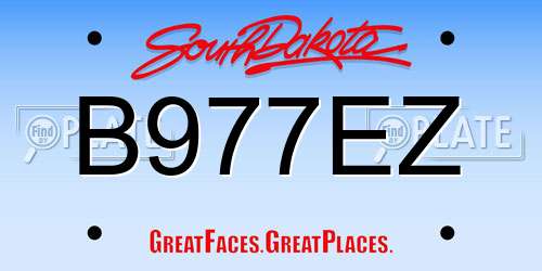 B977EZ South Dakota License Plate