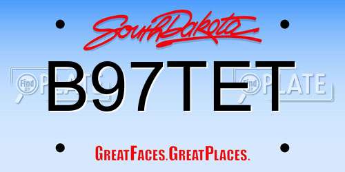 B97TET South Dakota License Plate