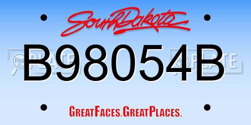 B98054B South Dakota License Plate