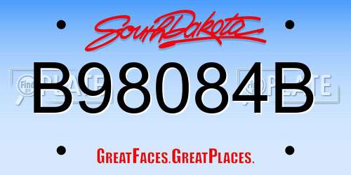 B98084B South Dakota License Plate