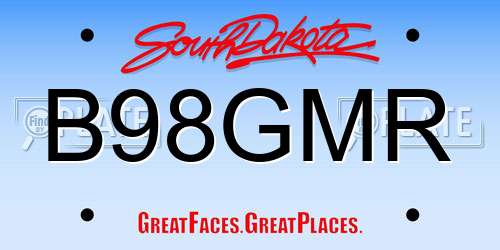 B98GMR South Dakota License Plate
