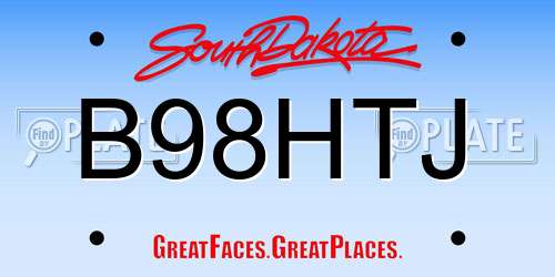 B98HTJ South Dakota License Plate