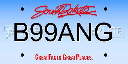 B99ANG South Dakota License Plate