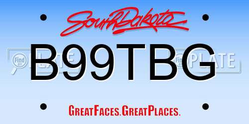B99TBG South Dakota License Plate