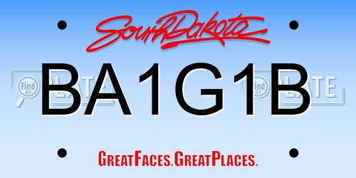 BA1G1B South Dakota License Plate