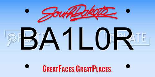 BA1L0R South Dakota License Plate