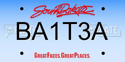 BA1T3A South Dakota License Plate