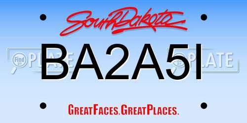 BA2A5I South Dakota License Plate