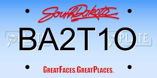 BA2T1O South Dakota License Plate