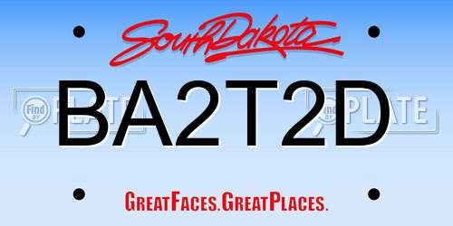 BA2T2D South Dakota License Plate