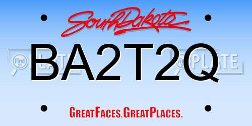 BA2T2Q South Dakota License Plate