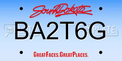 BA2T6G South Dakota License Plate