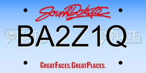 BA2Z1Q South Dakota License Plate