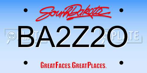 BA2Z2O South Dakota License Plate