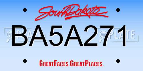 BA5A271 South Dakota License Plate