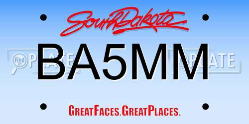 BA5MM South Dakota License Plate
