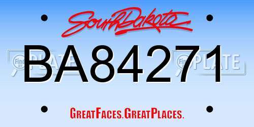 BA84271 South Dakota License Plate