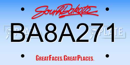 BA8A271 South Dakota License Plate
