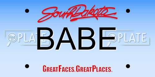 BABE South Dakota License Plate