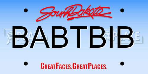 BABTBIB South Dakota License Plate