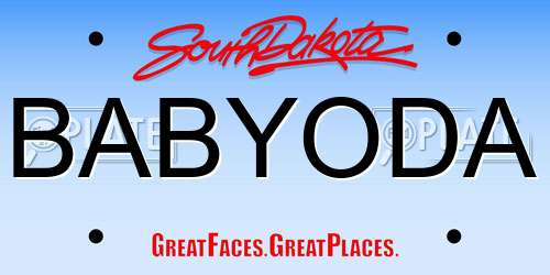 BABYODA South Dakota License Plate