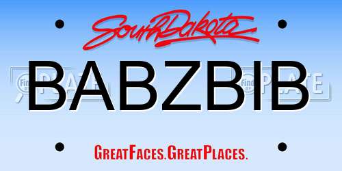 BABZBIB South Dakota License Plate