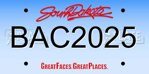 BAC2025 South Dakota License Plate
