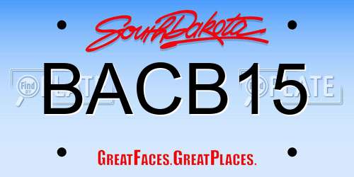 BACB15 South Dakota License Plate