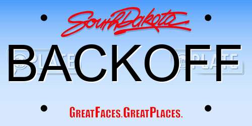BACKOFF South Dakota License Plate