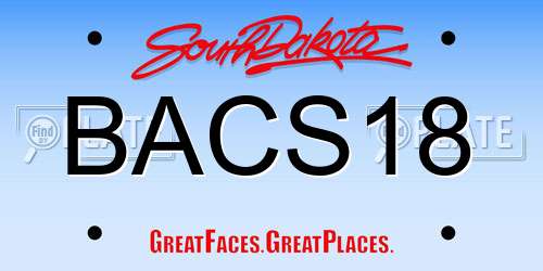 BACS18 South Dakota License Plate