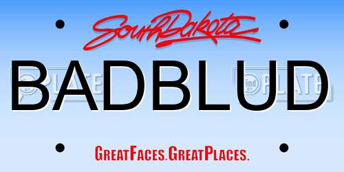 BADBLUD South Dakota License Plate